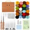 62 Pcs Needle Felting Kit, Felting Kits for Beginners Adult Including 24 Colors Wool Roving, Felt Needles, Felt Pad, Needle Handles, Finger Beds, Keychains, Fake Eyes, Storage Bag, Instruction